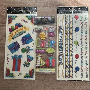 Set of 3 birthday stickers